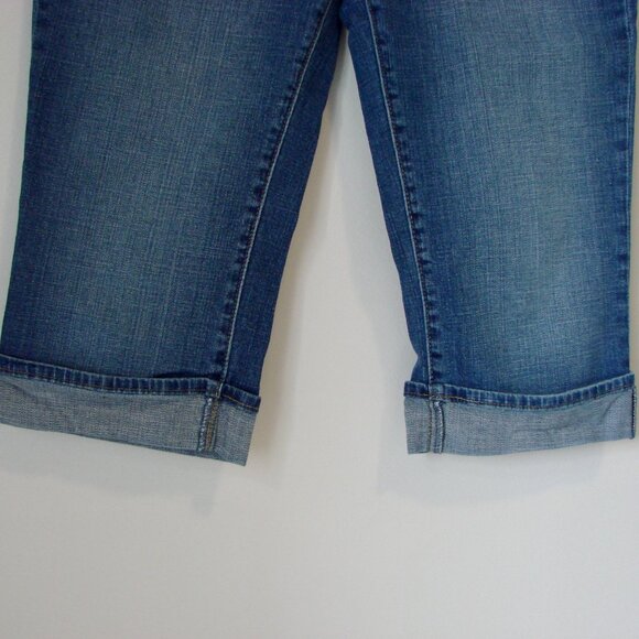 Levi's 515 Capri Jeans Cropped High Waist Cuffed Medium Wash Size 10 Petite 10P - Picture 7 of 13